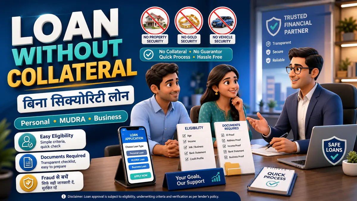 Loan Without Collateral : बिना Security के लोन कैसे मिलता है, जानिए पूरी जानकारी
